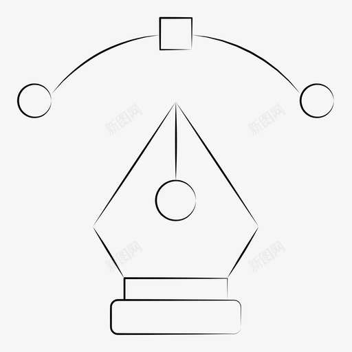 圆弧绘图平面图标svg_新图网 https://ixintu.com 圆弧 平面设计 手绘平面设计 绘图 钢笔工具