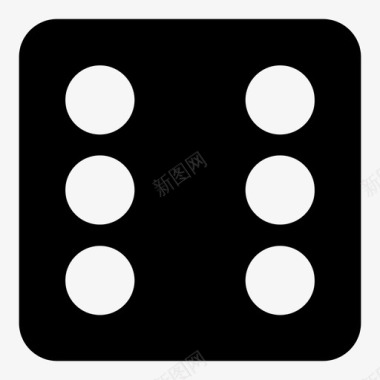 黑骰子6机会图标图标