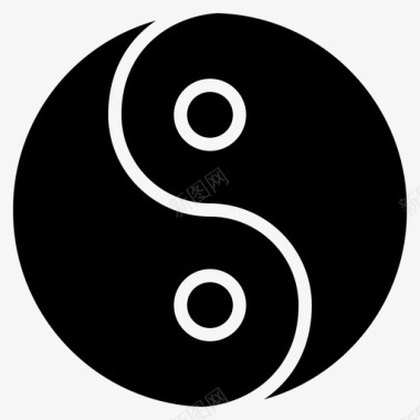 阴阳中国文化图标图标