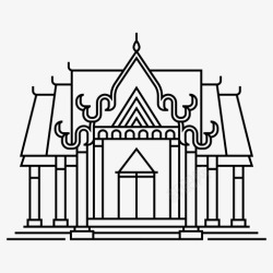 寺庙标识泰国寺庙建筑佛教图标高清图片