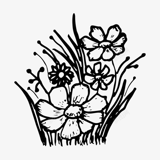 花朵手绘大自然图标svg_新图网 https://ixintu.com 夏天 大自然 手绘 春天 花朵