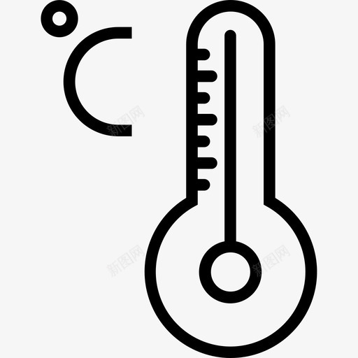 温度计天气188线性图标svg_新图网 https://ixintu.com 天气188 温度计 线性