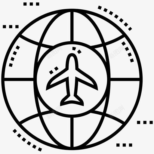 世界旅行航空旅行环球旅行图标svg_新图网 https://ixintu.com 世界旅行 环球旅行 航空旅行 航空运输线路图标包