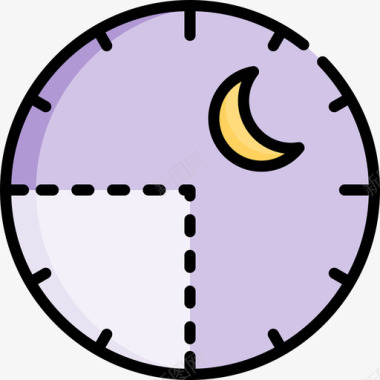 晚上睡觉时间17线性颜色图标图标