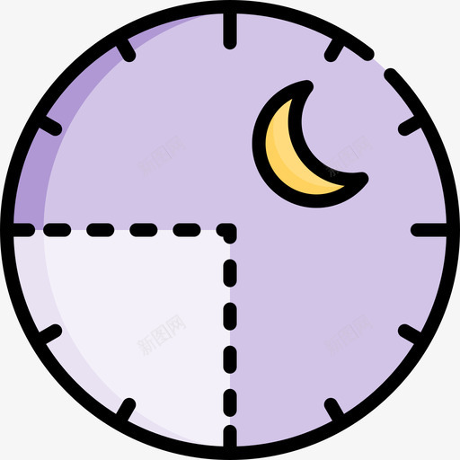 晚上睡觉时间17线性颜色图标svg_新图网 https://ixintu.com 时间 晚上 睡觉 线性 颜色