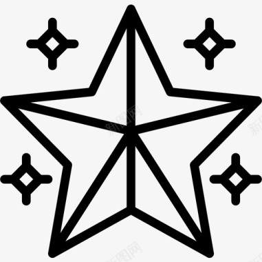 星星假日39直线型图标图标