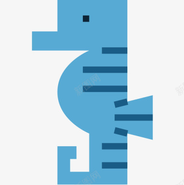 海马动物7扁平图标图标