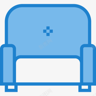 扶手椅家俱8蓝色图标图标