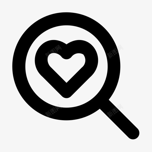 搜索爱心浪漫图标svg_新图网 https://ixintu.com 心 情人节 搜索爱 浪漫 爱和浪漫大胆的线图标