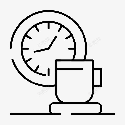 咖啡时钟马克杯图标svg_新图网 https://ixintu.com feb 咖啡 时钟 界面 系列 网络 马克
