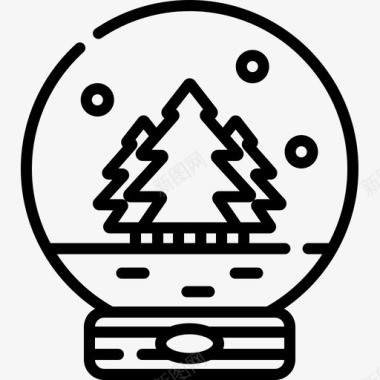 雪球圣诞玩具9直线型图标图标