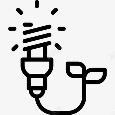 灯泡九月能量线性图标图标