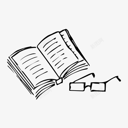 书和眼镜阅读学校图标svg_新图网 https://ixintu.com 学校 眼镜 素描 阅读