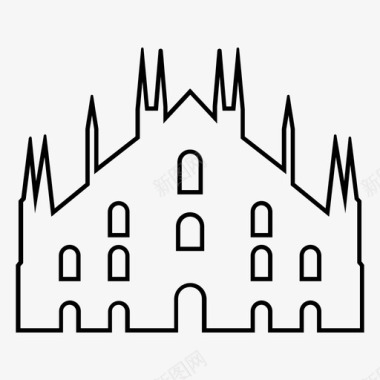 米兰大教堂教堂意大利著名建筑图标图标