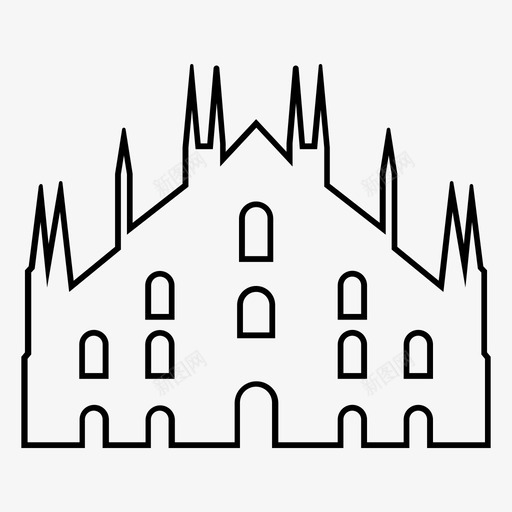 米兰大教堂教堂意大利著名建筑图标svg_新图网 https://ixintu.com 世界旅游 地标建筑 意大利著名建筑 教堂 米兰大教堂