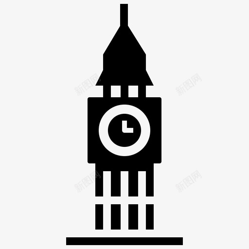 大本钟钟楼地标图标svg_新图网 https://ixintu.com 伦敦 地标 大本钟 女王和国家元素 英国 钟楼