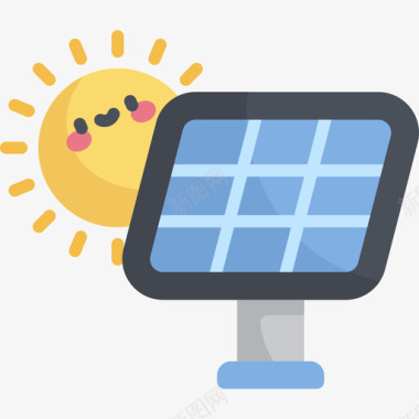 太阳能电池板回收5扁平图标图标