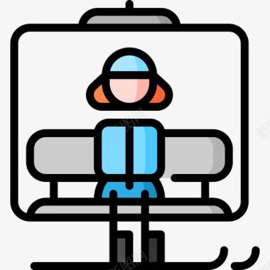 升降椅冒险29线性颜色图标图标