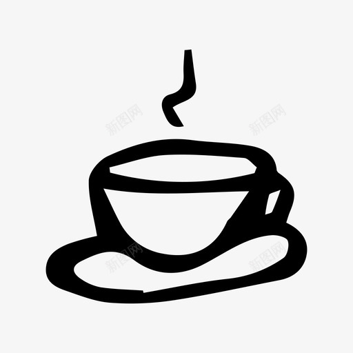咖啡时间涂鸦饮料图标svg_新图网 https://ixintu.com 咖啡时间 涂鸦 素描 茶 饮料 黑白饮料
