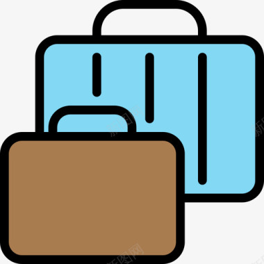 行李旅行169线性颜色图标图标