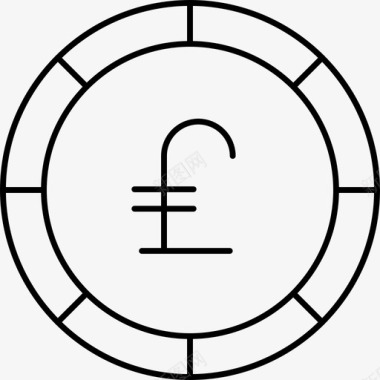 英镑硬币收入图标图标
