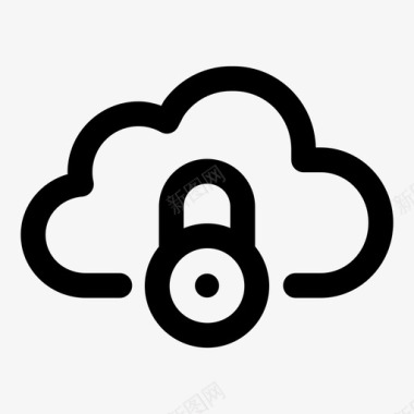安全云服务云计算云数据图标图标