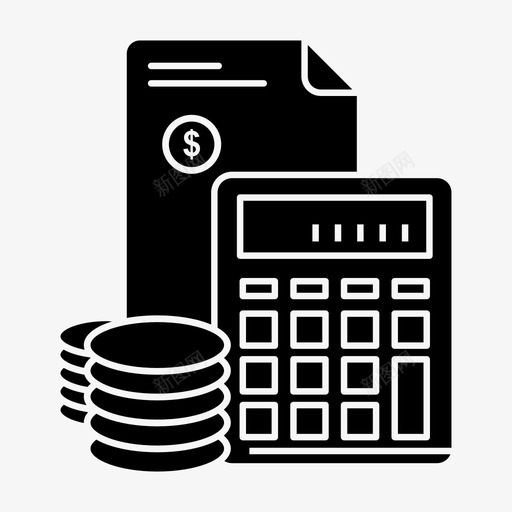 投资商业计算器图标svg_新图网 https://ixintu.com 储蓄 商业 投资 现代商业 硬币 计算器