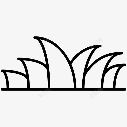 悉尼歌剧院澳大利亚地标图标svg_新图网 https://ixintu.com 地标 悉尼 歌剧院 澳大利亚