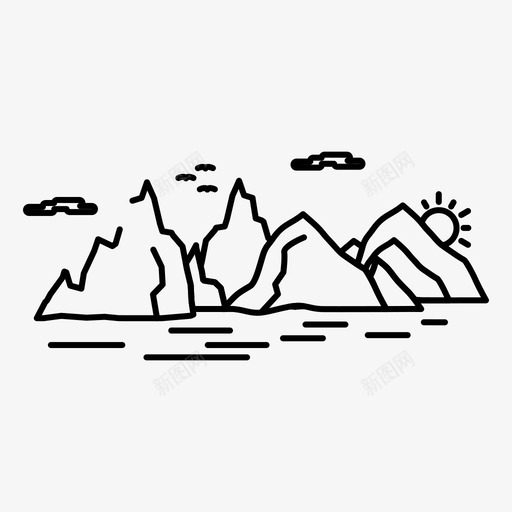 山悬崖风景图标svg_新图网 https://ixintu.com 2月 v4 悬崖 收集 界面 网络 自然 风景