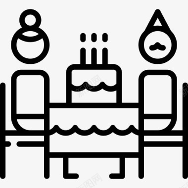 生日派对派对和庆祝活动8直系图标图标
