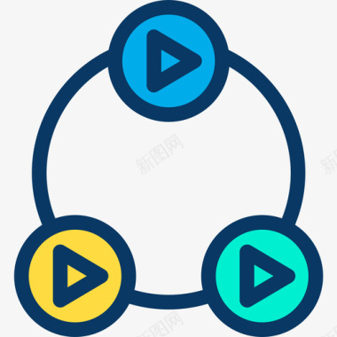视频播放器多媒体35线性彩色图标图标