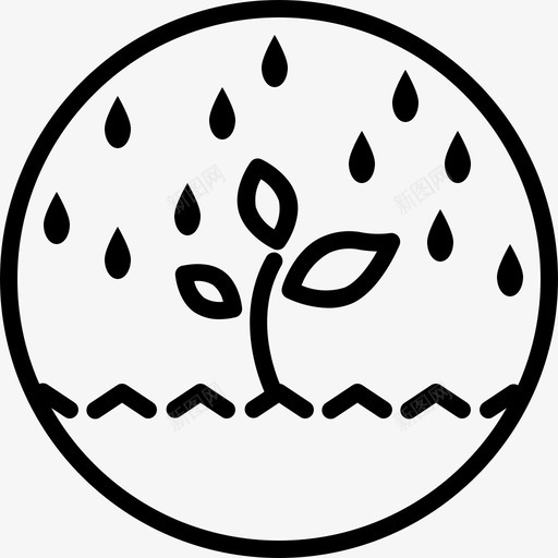 雨天树木生长湿润图标svg_新图网 https://ixintu.com 土壤 树木 湿润 生长 种植 雨天