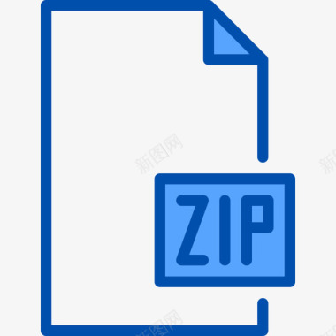 Zip文件和文件夹12蓝色图标图标