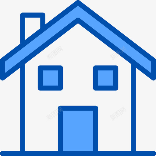 房子房地产124蓝色图标svg_新图网 https://ixintu.com 房地产124 房子 蓝色