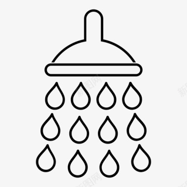淋浴洗澡水清洁剂图标图标