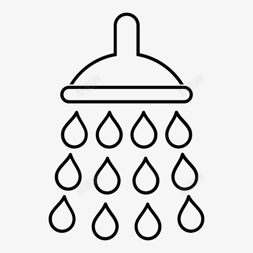 淋浴洗澡水清洁剂图标svg_新图网 https://ixintu.com 喷水器 水和淋浴器 洗澡水 液体流 淋浴 清洁剂