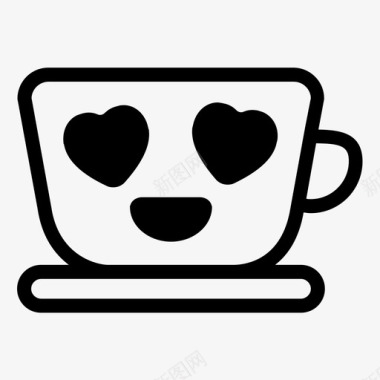 爱情饮料杯咖啡心脏图标图标