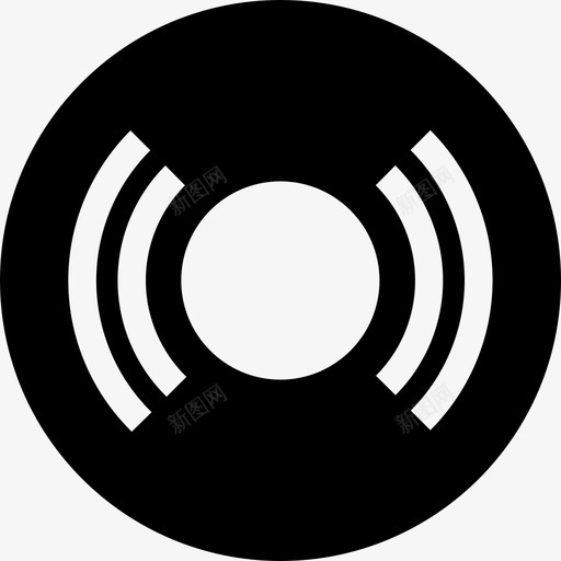 广播按钮圆形图标svg_新图网 https://ixintu.com 圆形 基本 广播 按钮 电脑 透明 黑色