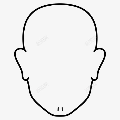 轮廓头像头部图标svg_新图网 https://ixintu.com 头像 头部 男性 轮廓