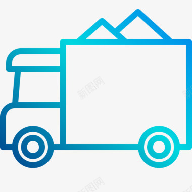 运输卡车物流和运输线性坡度图标图标