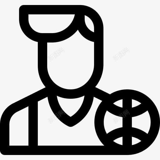 篮球运动员体育头像9直线型图标svg_新图网 https://ixintu.com 体育头像9 直线型 篮球运动员