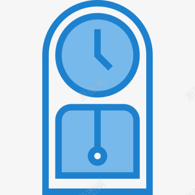 时钟家用设备5蓝色图标图标