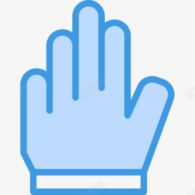手套结构7蓝色图标图标