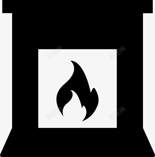 壁炉烟囱火炉图标svg_新图网 https://ixintu.com 壁炉 室内 火炉 烟囱