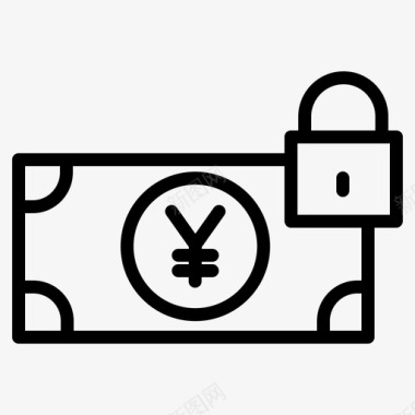 日元锁钱图标图标
