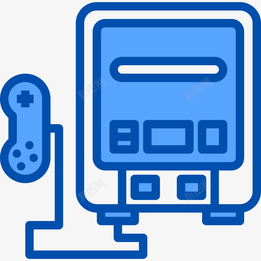 游戏机复古小工具6蓝色图标svg_新图网 https://ixintu.com 复古小工具6 游戏机 蓝色