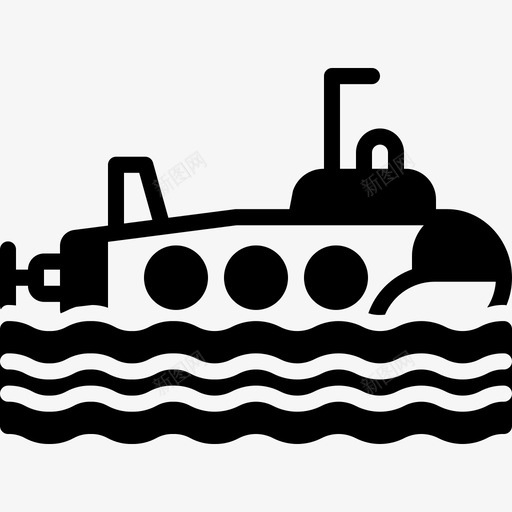 潜艇旅行船图标svg_新图网 https://ixintu.com 旅行 波浪 潜艇 运输