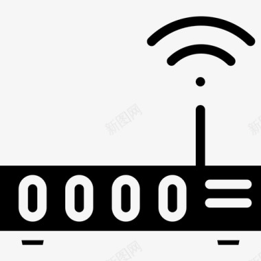 路由器计算机24实心图标图标