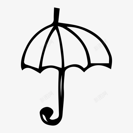 雨伞涂鸦图标svg_新图网 https://ixintu.com 涂鸦 雨伞