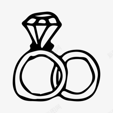 戒指爱情结婚戒指图标图标